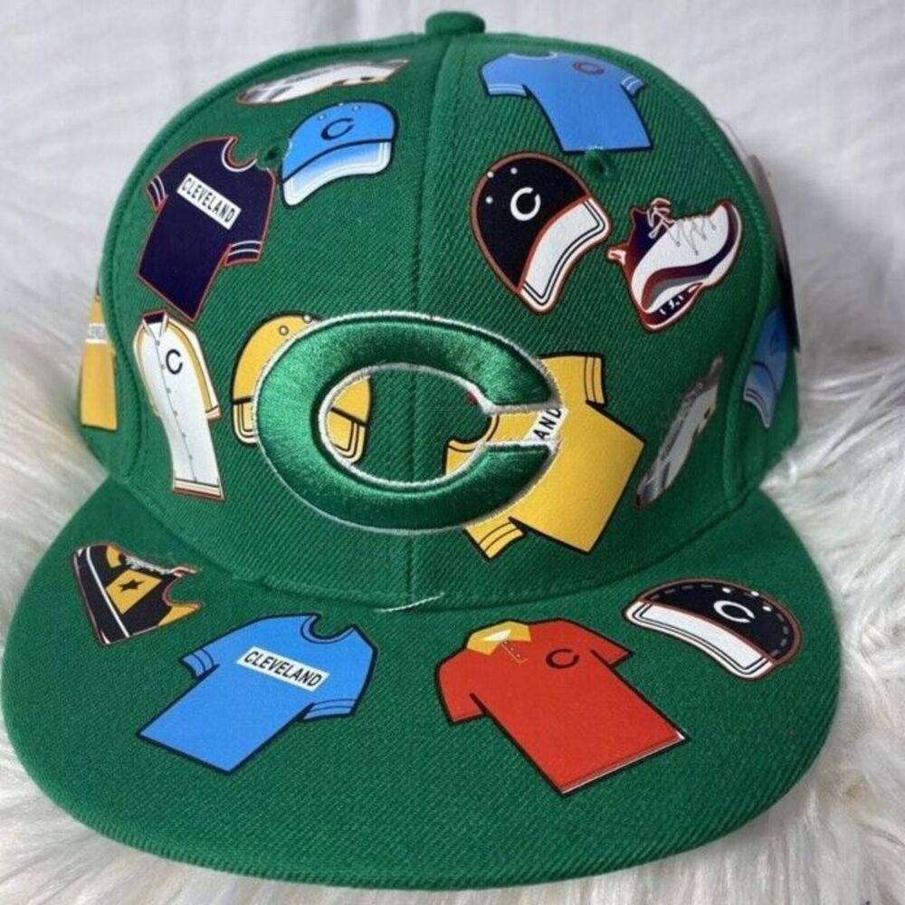 Flat Cap by Top Pro Adult XL “C” Cleveland Hat Green New Tag